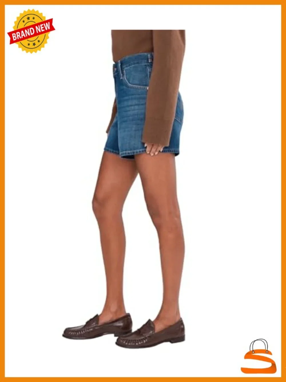 Mid-Thigh Shorts with Cinchable Waist Non-Stretch Cotton